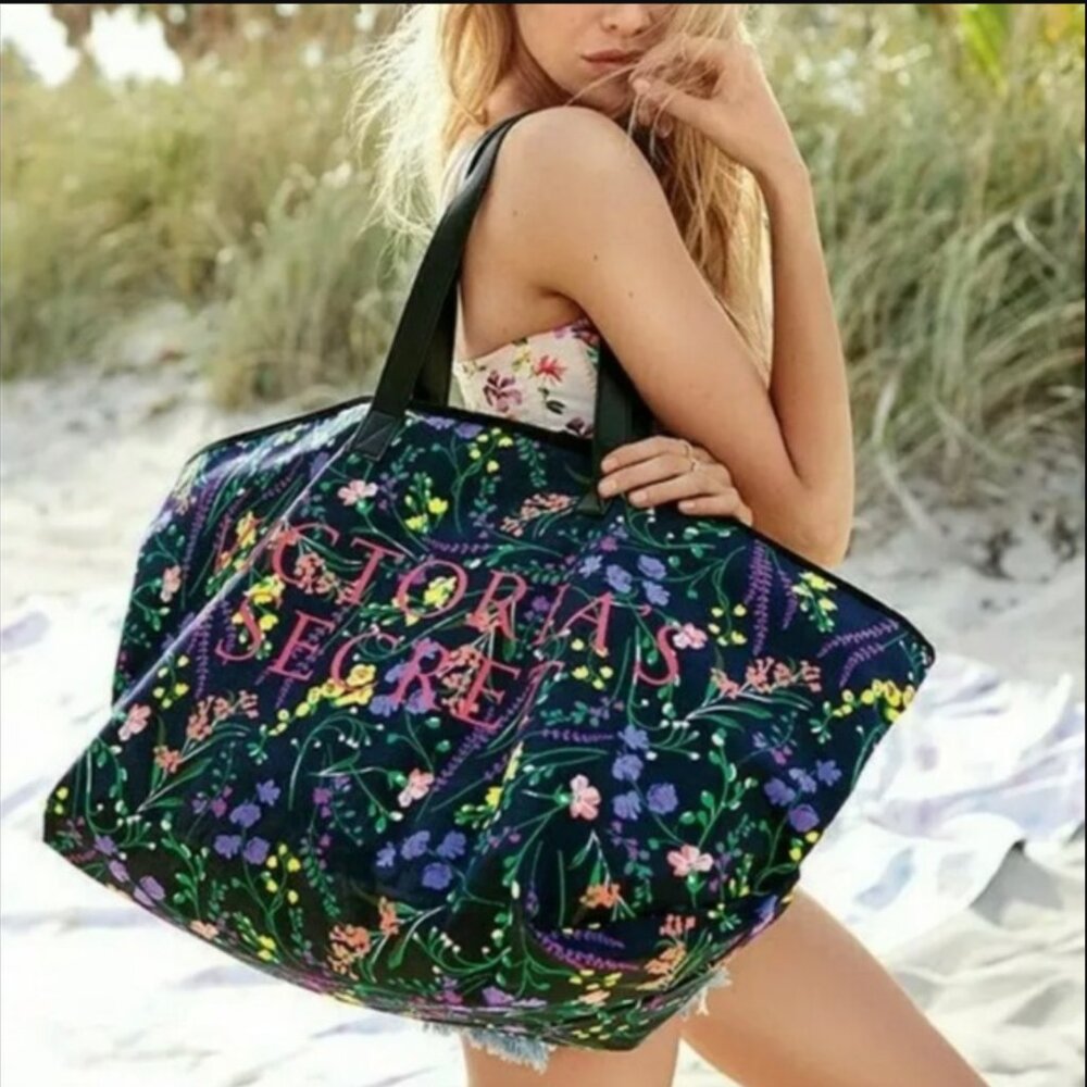 NWT Victoria's Secret Floral Zip Tote
